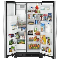 Amana 33" 21.4 Cu. Ft. Side-By-Side Refrigerator (ASI2175GRS) - Black-On-Stainless Steel
