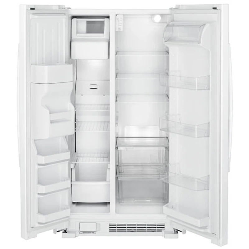 Réfrigérateur à congél. juxtaposé 21,4 pi³ 33 po Amana, distributeur eau/glaçons (ASI2175GRW) -Blanc