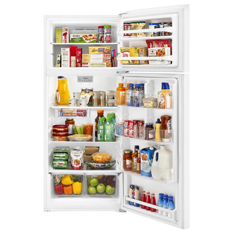 Réfrigérateur à congélateur supérieur 17,6 pi³ 28 po/éclairage DEL de Whirlpool (WRT518SZFW) - Blanc