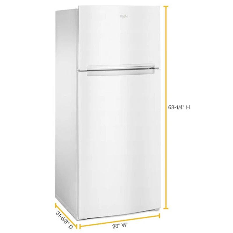 Réfrigérateur à congélateur supérieur 17,6 pi³ 28 po/éclairage DEL de Whirlpool (WRT518SZFW) - Blanc