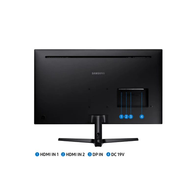 Moniteur FreeSync DEL VA Ultra HD 4K 60 Hz de 32 po de Samsung avec temps de réponse de 4 ms gris à gris (LU32J590UQNXZA) - Noir
