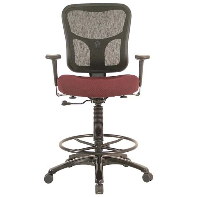 Chaise à dessin ergonomique en tissu à dossier mi-hauteur Tempur-Pedic de Temp By Raynor - Bourgogne