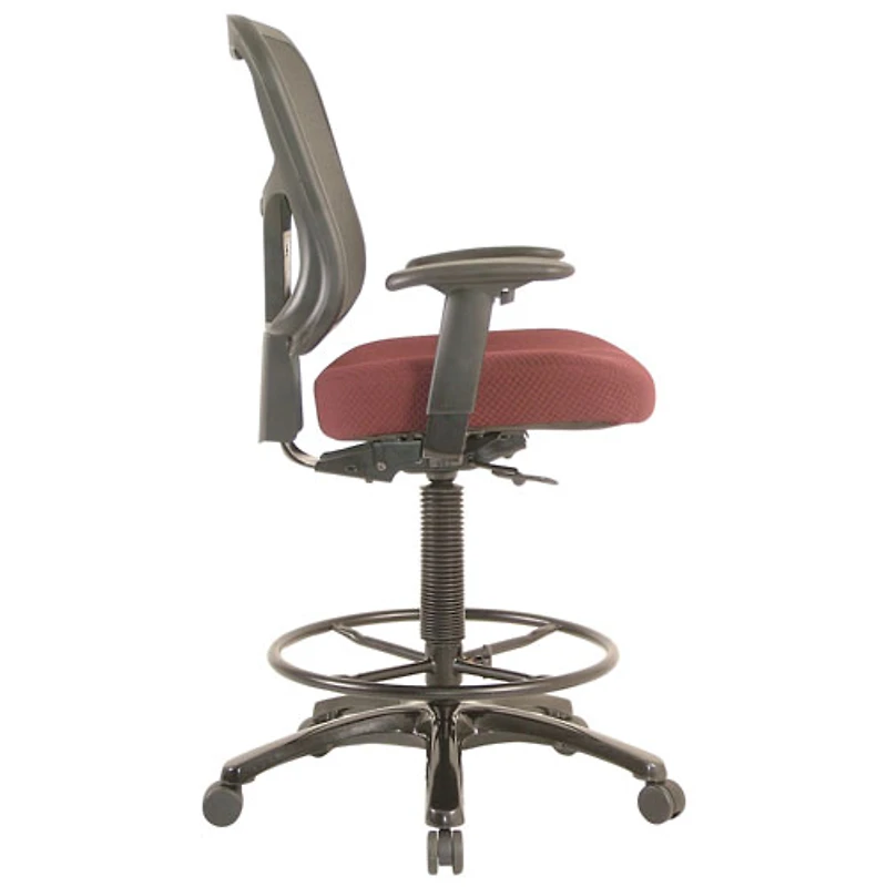 Chaise à dessin ergonomique en tissu à dossier mi-hauteur Tempur-Pedic de Temp By Raynor - Bourgogne