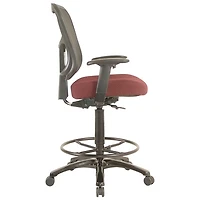 Chaise à dessin ergonomique en tissu à dossier mi-hauteur Tempur-Pedic de Temp By Raynor - Bourgogne