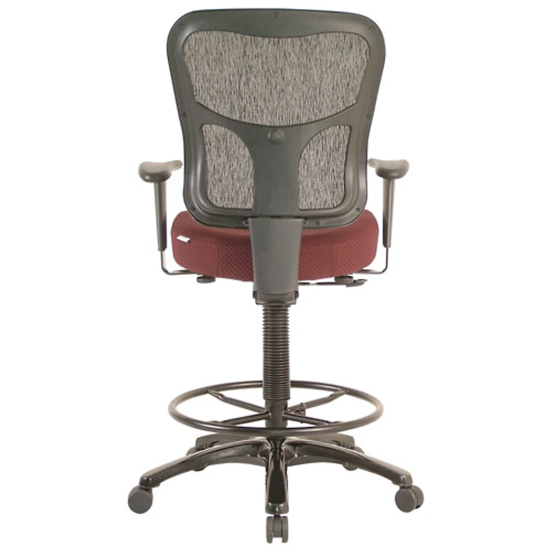 Chaise à dessin ergonomique en tissu à dossier mi-hauteur Tempur-Pedic de Temp By Raynor - Bourgogne