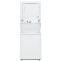 Laveuse et sécheuse électriques superposées 5,9 pi³ de GE (GUD27ESMMWW) - Blanc - BO - Parfait état