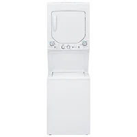 Laveuse et sécheuse électriques superposées 4,4 pi³ de GE (GUD24ESMMWW) - Blanc - BO - Parfait état