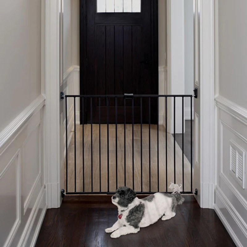 Barrière de sécurité extensible fixée par ferrures de Bily - Bronze