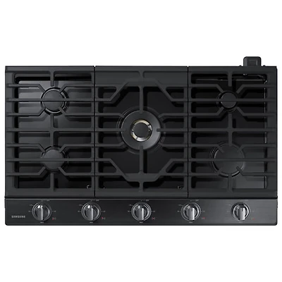 Surface de cuisson au gaz de 36 po à 5 brûleurs de Samsung (NA36N7755TG/AA) - Acier inoxydable