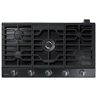 Surface de cuisson au gaz de 36 po à 5 brûleurs de Samsung (NA36N7755TG/AA) - Acier inoxydable