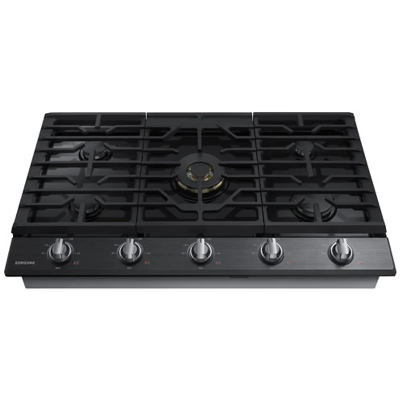 Surface de cuisson au gaz de 36 po à 5 brûleurs de Samsung (NA36N7755TG/AA) - Acier inoxydable