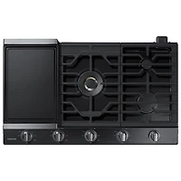 Surface de cuisson au gaz de 36 po à 5 brûleurs de Samsung (NA36N7755TG/AA) - Acier inoxydable