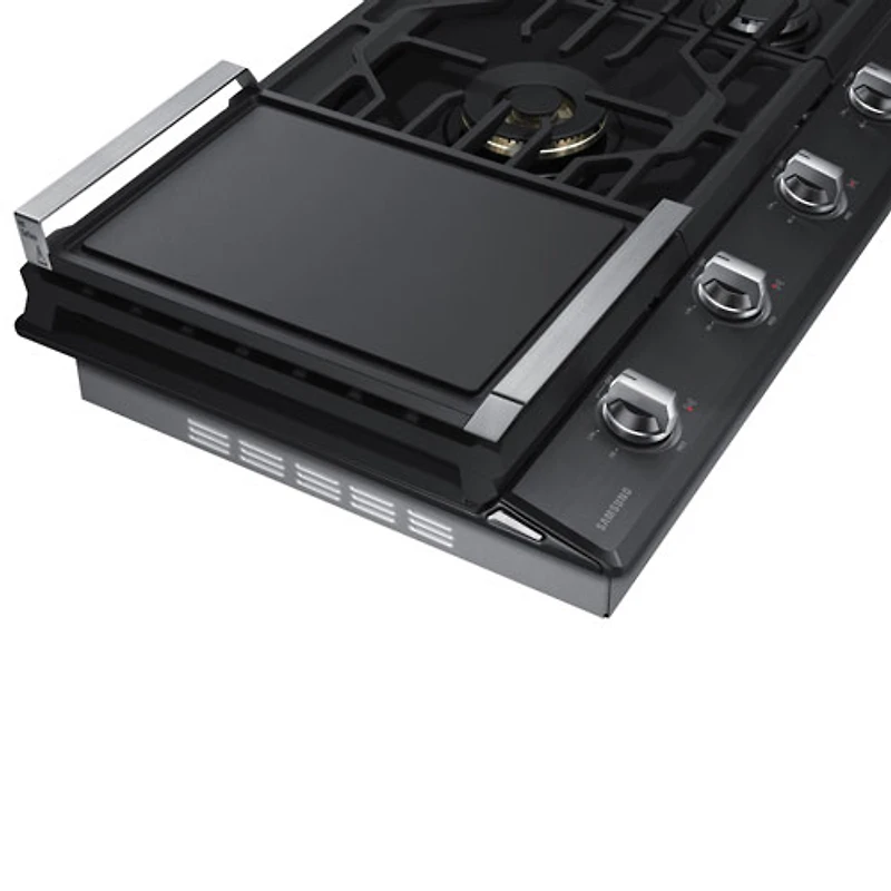 Surface de cuisson au gaz de 36 po à 5 brûleurs de Samsung (NA36N7755TG/AA) - Acier inoxydable