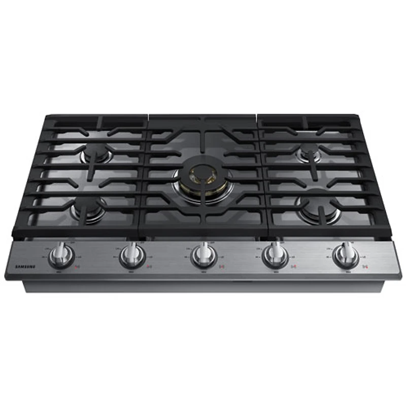 Surface de cuisson au gaz de 36 po à 5 brûleurs de Samsung (NA36N7755TS/AA) - Acier inoxydable
