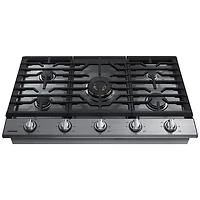 Surface de cuisson au gaz de 36 po à 5 brûleurs de Samsung (NA36N7755TS/AA) - Acier inoxydable