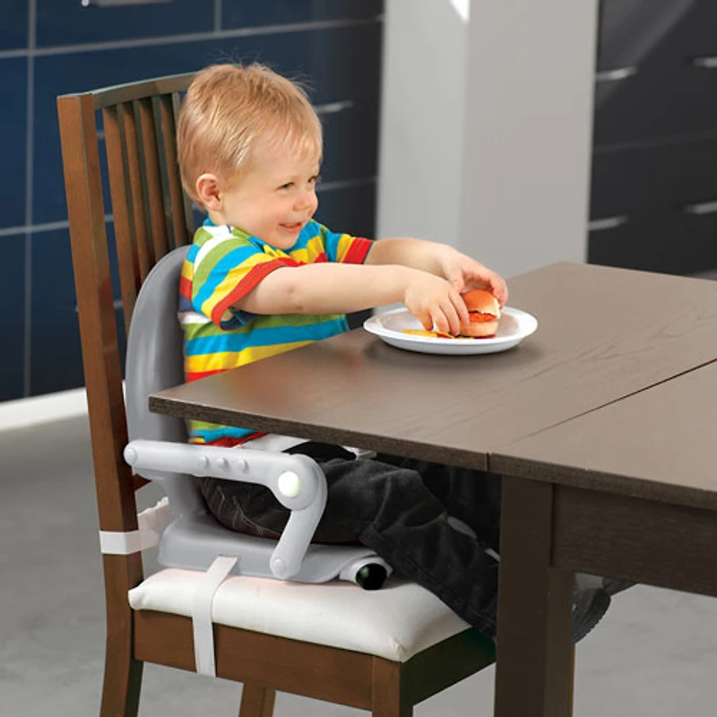 Siège rehausseur pliable Pocket Snack de Chicco avec plateau - Gris