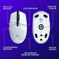 Souris de jeu optique sans fil de 12000 ppp G305 de Logitech