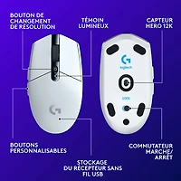 Souris de jeu optique sans fil de 12000 ppp G305 de Logitech