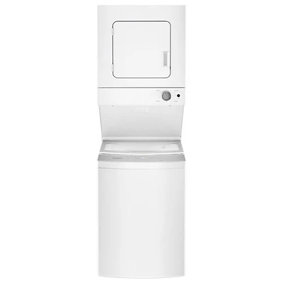 Laveuse-sécheuse électriques superposées Whirlpool (YWET4024HW) - Blanc - Boîte ouverte - Endommagé