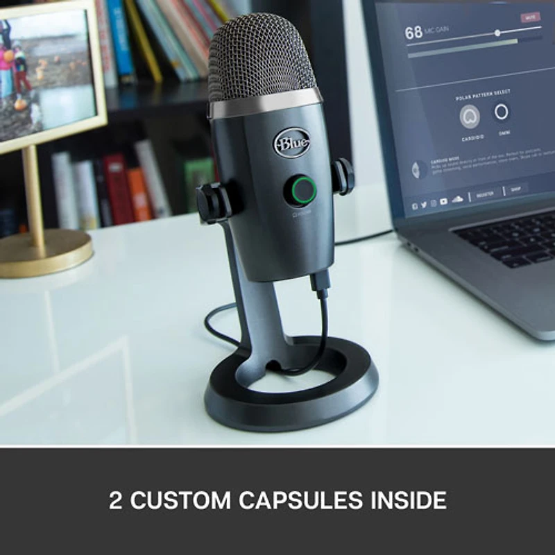 Microphone nano USB Yeti de Blue Microphones - Gris
