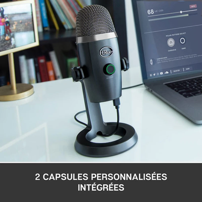 Microphone nano USB Yeti de Blue Microphones - Gris