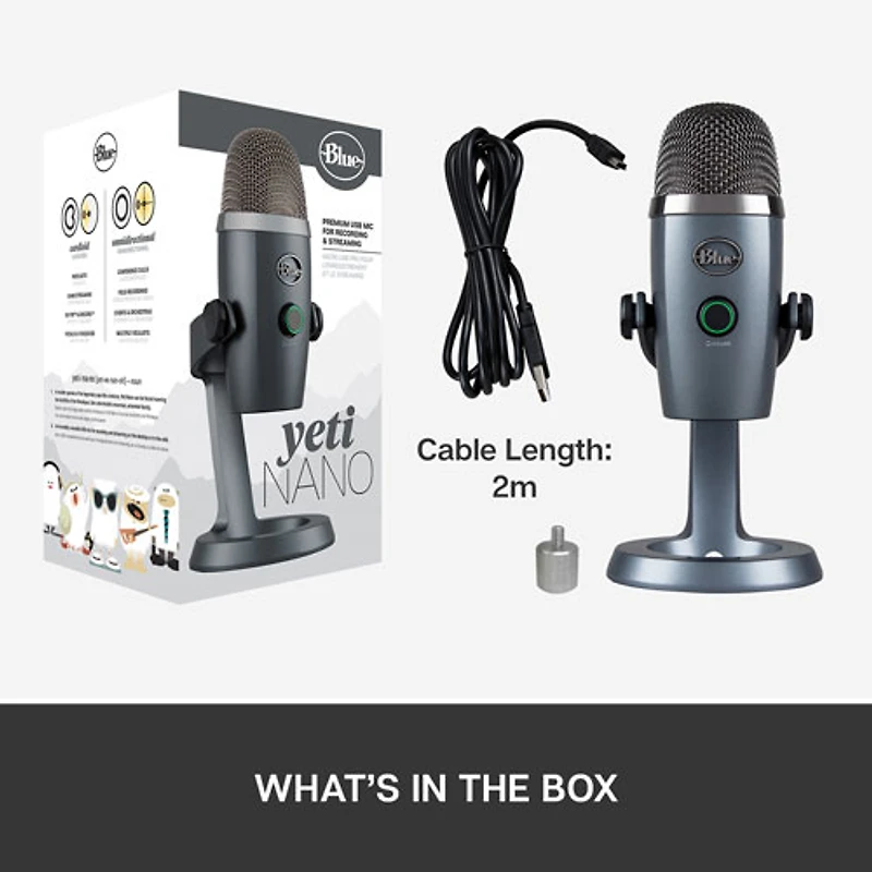 Microphone nano USB Yeti de Blue Microphones - Gris