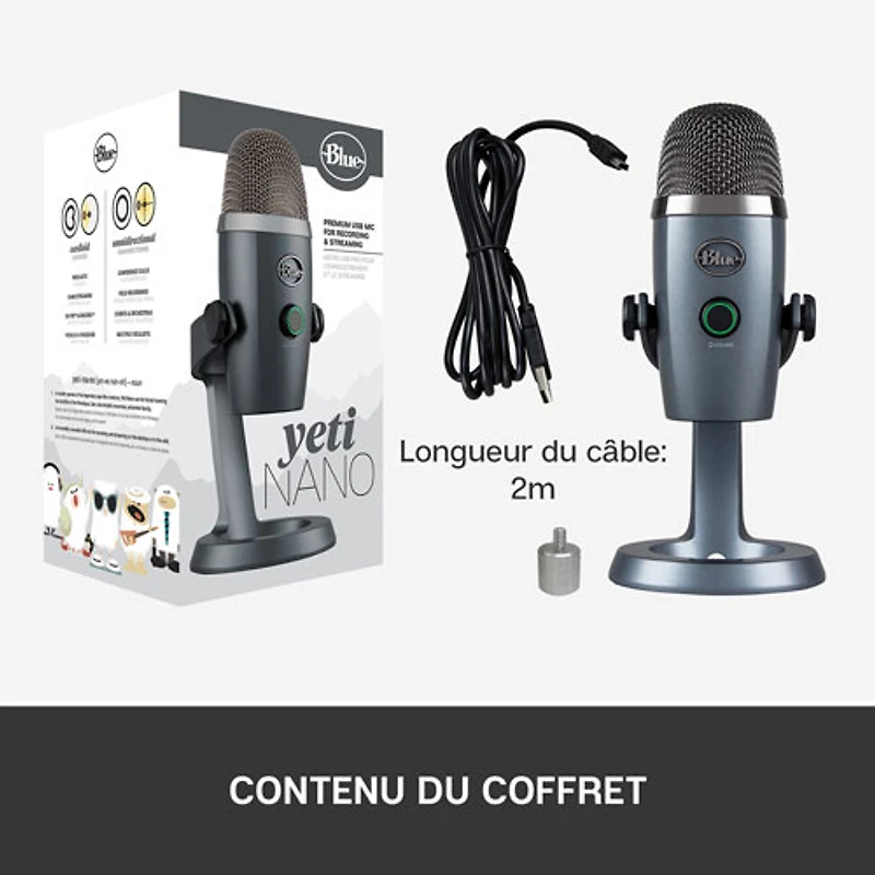 Microphone nano USB Yeti de Blue Microphones - Gris
