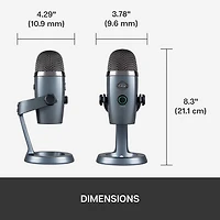 Microphone nano USB Yeti de Blue Microphones - Gris