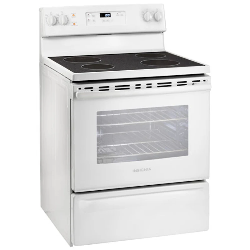 Cuisinière électrique 5 pi³ 30 po d'Insignia (NS-RNE4BMWH9-C)-Blanc sur blanc - Exclusivité Best Buy
