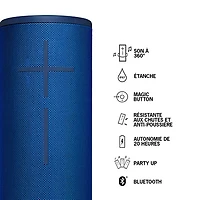 Haut-parleur sans fil Bluetooth étanche MEGABOOM 3 d'Ultimate Ears - Bleu - Exclusivité Best Buy