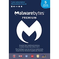 Malwarebytes (PC/Mac) - 5 appareils - 1 an