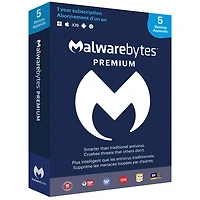 Malwarebytes (PC/Mac) - 5 appareils - 1 an