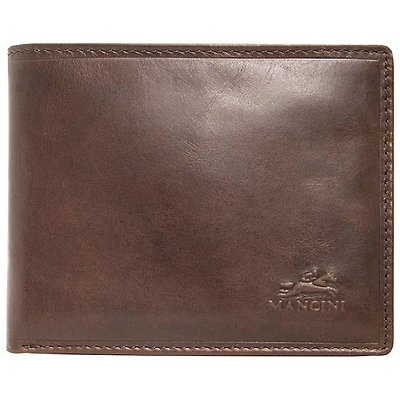 Portefeuille RFID à deux volets en cuir avec rabat intérieur Boulder de Mancini - Brun (18-201)