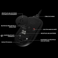 Logitech G PRO 25600 DPI Wireless Lightweight Optical Gaming Mouse - Black