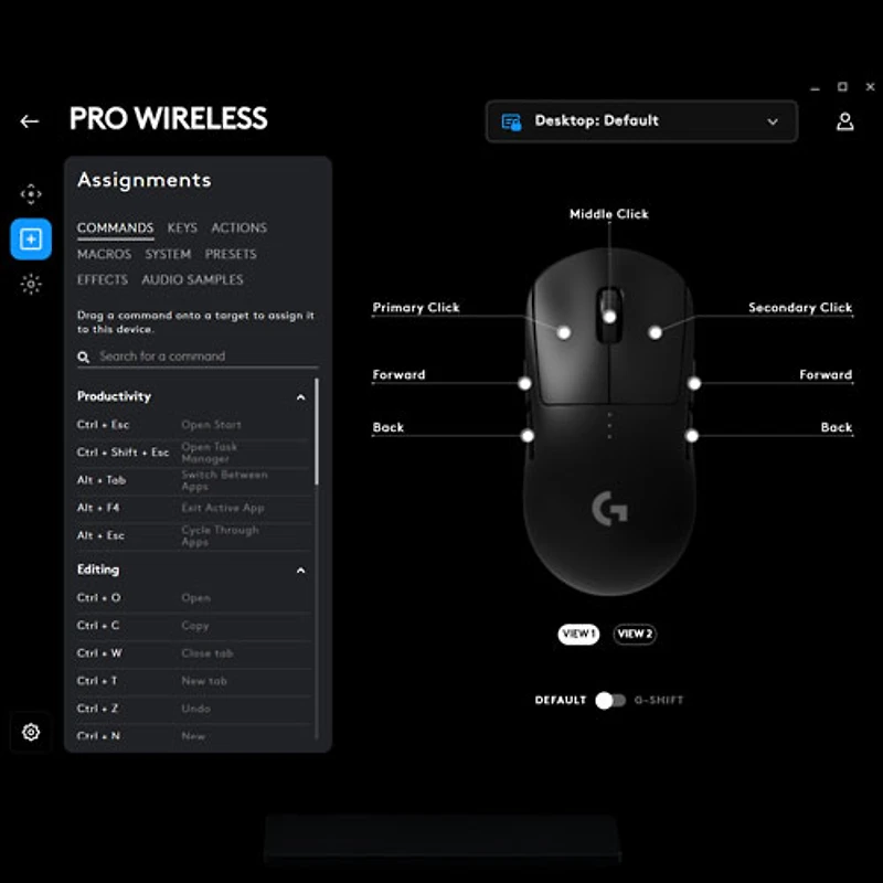 Logitech G PRO 25600 DPI Wireless Lightweight Optical Gaming Mouse - Black