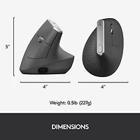 Souris optique sans fil ergonomique MX Vertical de Logitech - Noir