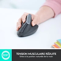 Souris optique sans fil ergonomique MX Vertical de Logitech - Noir
