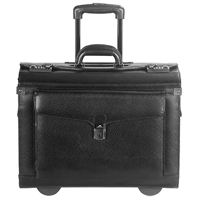 Mallette à catalogues en cuir Business de Mancini pour portable de 17 po - Noir (90459)