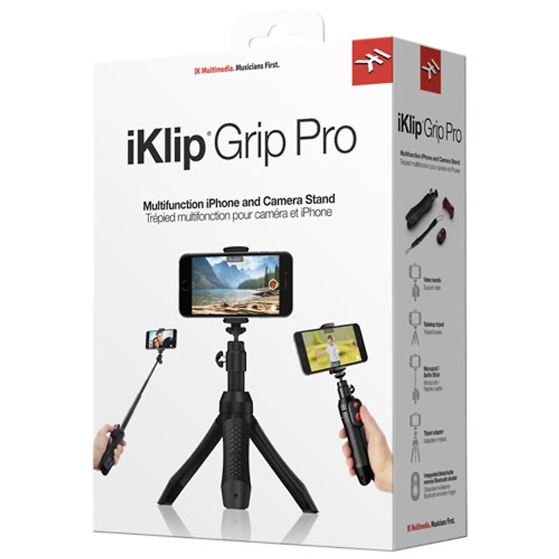 Support téléphone intelligent ou caméra iKlip Grip Pro d’IK Multimédia - Noir