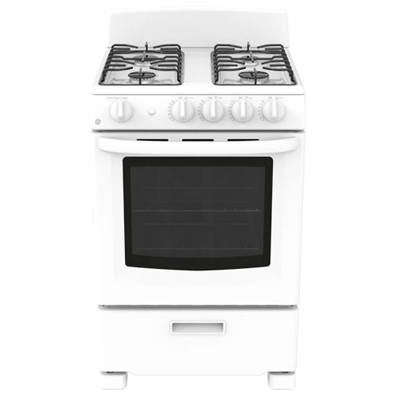 Cuisinière à gaz autonome de 2,9 pi³ de 24 po de GE (JCGAS300DMWW) - Blanc