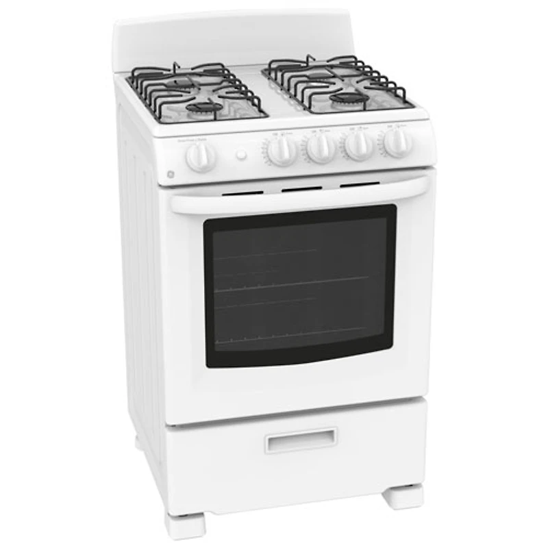 Cuisinière à gaz autonome de 2,9 pi³ de 24 po de GE (JCGAS300DMWW) - Blanc