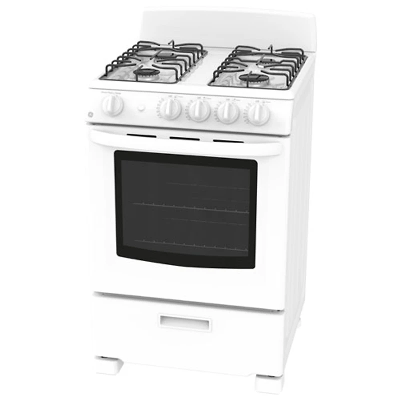 Cuisinière à gaz autonome de 2,9 pi³ de 24 po de GE (JCGAS300DMWW) - Blanc