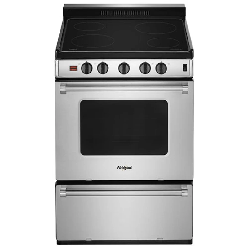Cuisinière électrique autonome à surface lisse 3 pi³ 24 po de Whirlpool (YWFE50M4HS) - Inox