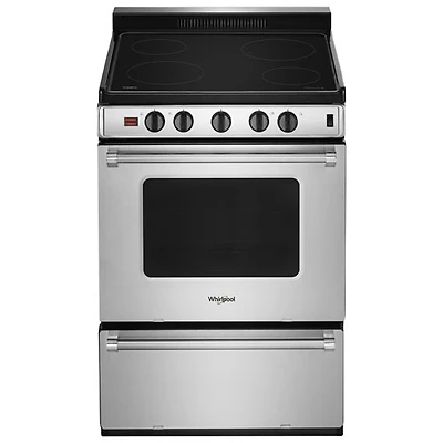 Cuisinière électrique autonome à surface lisse 3 pi³ 24 po de Whirlpool (YWFE50M4HS) - Inox