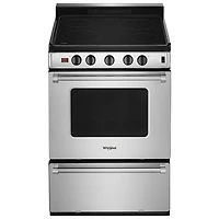 Cuisinière électrique autonome à surface lisse 3 pi³ 24 po de Whirlpool (YWFE50M4HS) - Inox