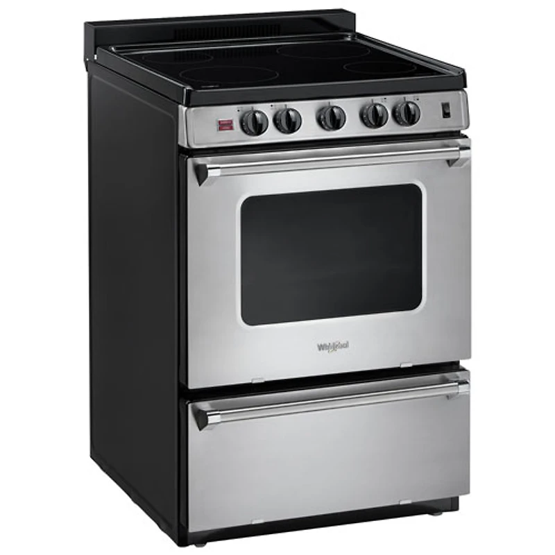 Cuisinière électrique autonome à surface lisse 3 pi³ 24 po de Whirlpool (YWFE50M4HS) - Inox