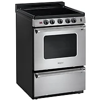 Cuisinière électrique autonome à surface lisse 3 pi³ 24 po de Whirlpool (YWFE50M4HS) - Inox