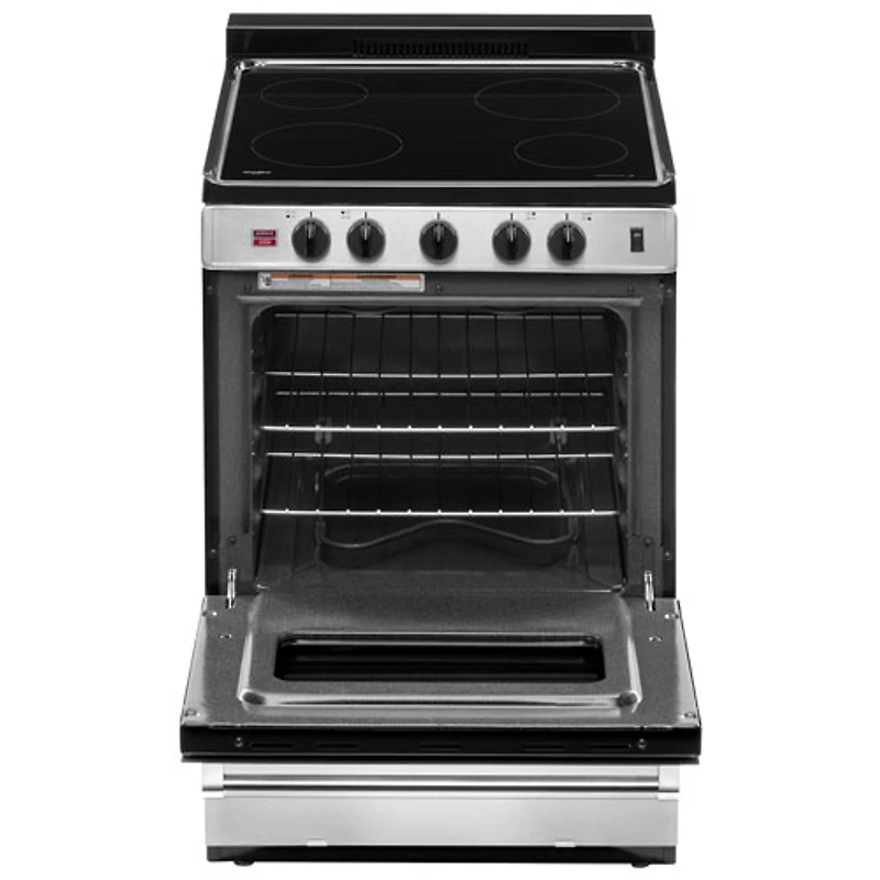 Cuisinière électrique autonome à surface lisse 3 pi³ 24 po de Whirlpool (YWFE50M4HS) - Inox