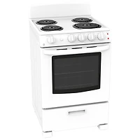 Cuisinière autonome à serpentins de 24 po avec four de 2,9 pi³ de GE (JCAS300DMWW) - Blanc