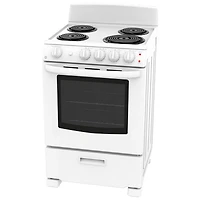 Cuisinière autonome à serpentins de 24 po avec four de 2,9 pi³ de GE (JCAS300DMWW) - Blanc